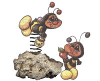 funny bees - Free animated GIF