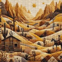 Yellow Wild West Patchwork Quilt - безплатен png