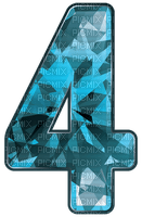 Kaz_Creations Numbers Number 4 Crystal Blue - ilmainen png