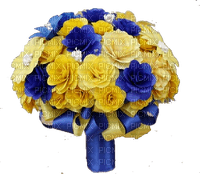 Yellow, Blue Roses Bouquet - PNG gratuit
