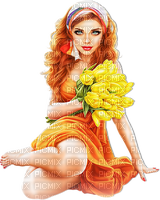 soave woman spring flowers fashion tulips - Free PNG
