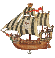 Pirates Boat - GIF animate gratis