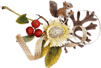 cecily-deco fleur ecureuil - Free PNG