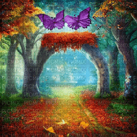 kikkapink fantasy background forest autumn - 無料png
