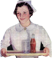 Vintage Nurse with Coca Cola Joyful226 - GIF animé gratuit