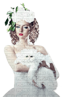 woman and cat - png ฟรี