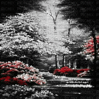 forest animated black white red - Zdarma animovaný GIF