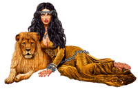 fantasy woman with lion by  nataliplus - kostenlos png