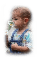 boy child with daisy flower spring enfant printemps marguerite - png gratis