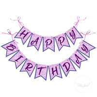 kikkapink lollipop birthday deco happy flag - PNG gratuit