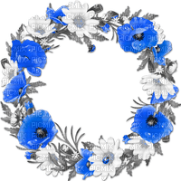 soave frame circle flowers spring poppy daisy - PNG gratuit