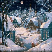 fondo pueblo invierno navidad gif dubravka4 - GIF animado gratis