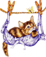 dolceluna spring cat vintage deco swing - Free PNG
