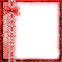 Red Bow and Pearls Frame - By KittyKatLuv65 - ingyenes png
