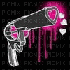 Heart pistol sticker - GIF animé gratuit