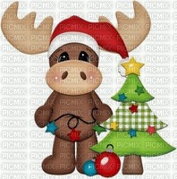 Reindeer & tree - bezmaksas png