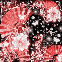 soave background animated oriental flowers fan - Бесплатный анимированный гифка