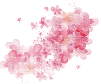 Pink flowers soft overlay deco [Basilslament] - 免费PNG