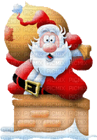 christmas santa pere noel  la cheminée - Free animated GIF