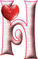 Kaz_Creations Alphabets With Heart Pink Colours Letter H - Zdarma animovaný GIF