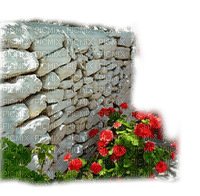 muro piedras flores dubravka4 - ücretsiz png