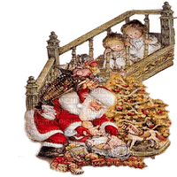 santa claus niños navidad vintage dubravka4 - png gratuito