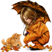 loly33 enfant chat automne - darmowe png