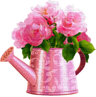 Watering.Can.Roses.Pink - Free PNG