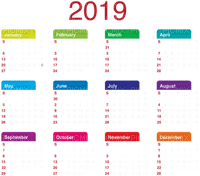 Kaz_Creations New Year Deco 2019 Calendar - ilmainen png