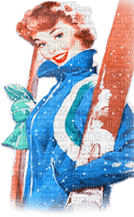 soave woman vintage winter pin up blue - δωρεάν png