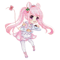 anime pink alice girl food - ücretsiz png