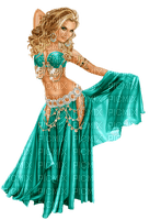 Aqua green belly dancer or genie - png ฟรี