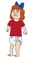Redhead baby girl in red shirt - png gratuito