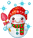 снеговик - GIF animado gratis