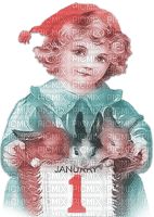 soave children vintage  girl new year text january - PNG gratuit