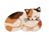 calico cat laying sticker - PNG gratuit