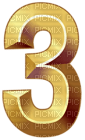 Kaz_Creations Numbers Gold 3 - zdarma png