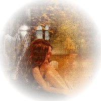 autumn red woman femme automne - δωρεάν png