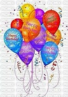 multicolored image ink happy birthday balloons edited by me - PNG gratuit
