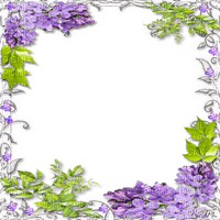 soave frame spring flowers lilac purple green - 無料png