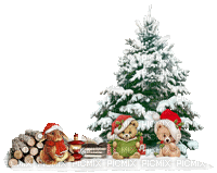 Weihnachten, Tannenbaum, Geschenke - Darmowy animowany GIF
