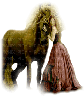 kvinna och häst----woman and horse - 無料png