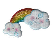 Glitter rainbow clouds - png gratis