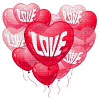 Kaz_Creations Valentine Deco Love Balloons Hearts Text - 無料png