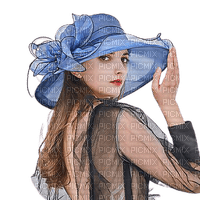 girl,femme,women,blue hat,painting - png gratuito