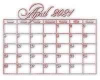 soave calendar deco april text 2021 - png gratis