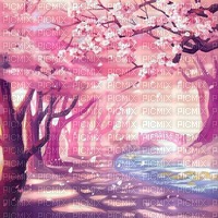 Y.A.M._Japan Spring landscape background - бесплатно png