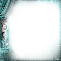 soave frame vintage gothic statue curtain teal - Free PNG