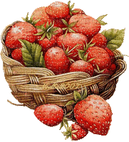 panier de fraise - GIF animasi gratis