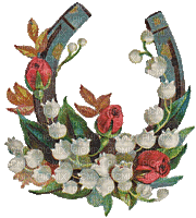 Hufeisen, Maiglöckchen, Rosen, Blumen - Gratis geanimeerde GIF